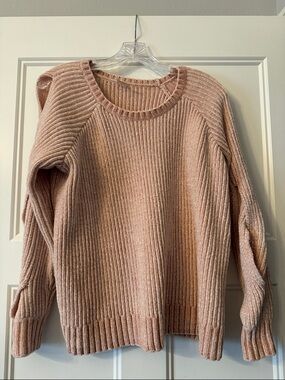 Calia braided sleeve chenelle sweater
